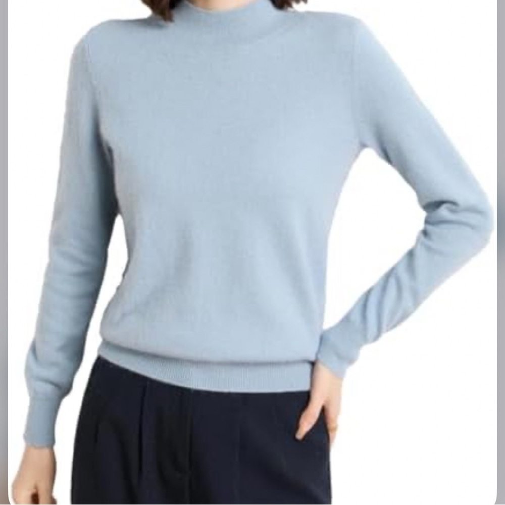 Zara Blue Crew Neck Sweater Soft Knit Essential